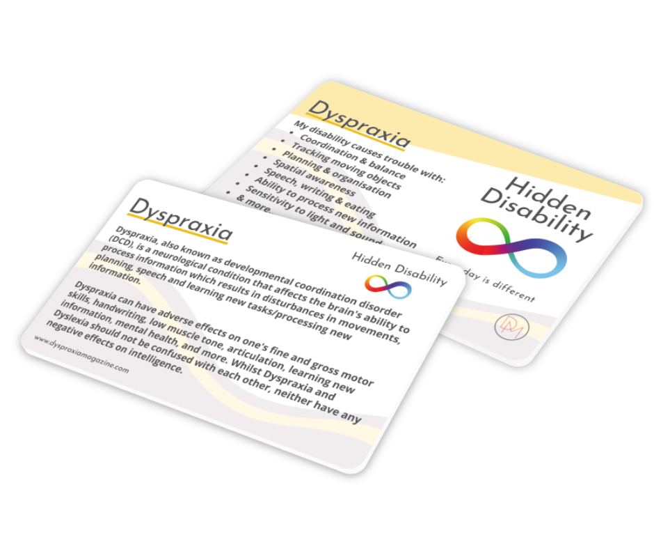 Dyspraxia Awareness Card