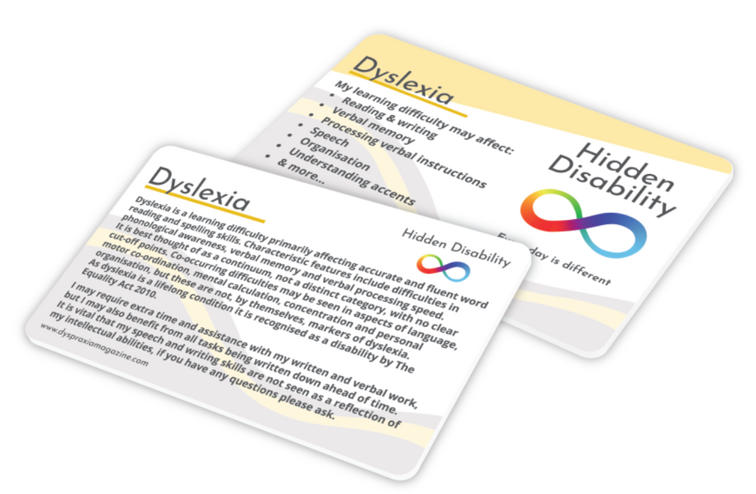 Dyslexia Awareness Card
