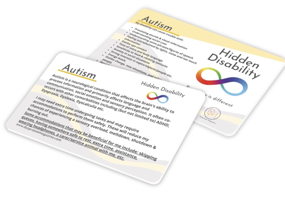 Autism Awareness Card Dyspraxia Magazine Autism Awareness Card Dyspraxia Magazine