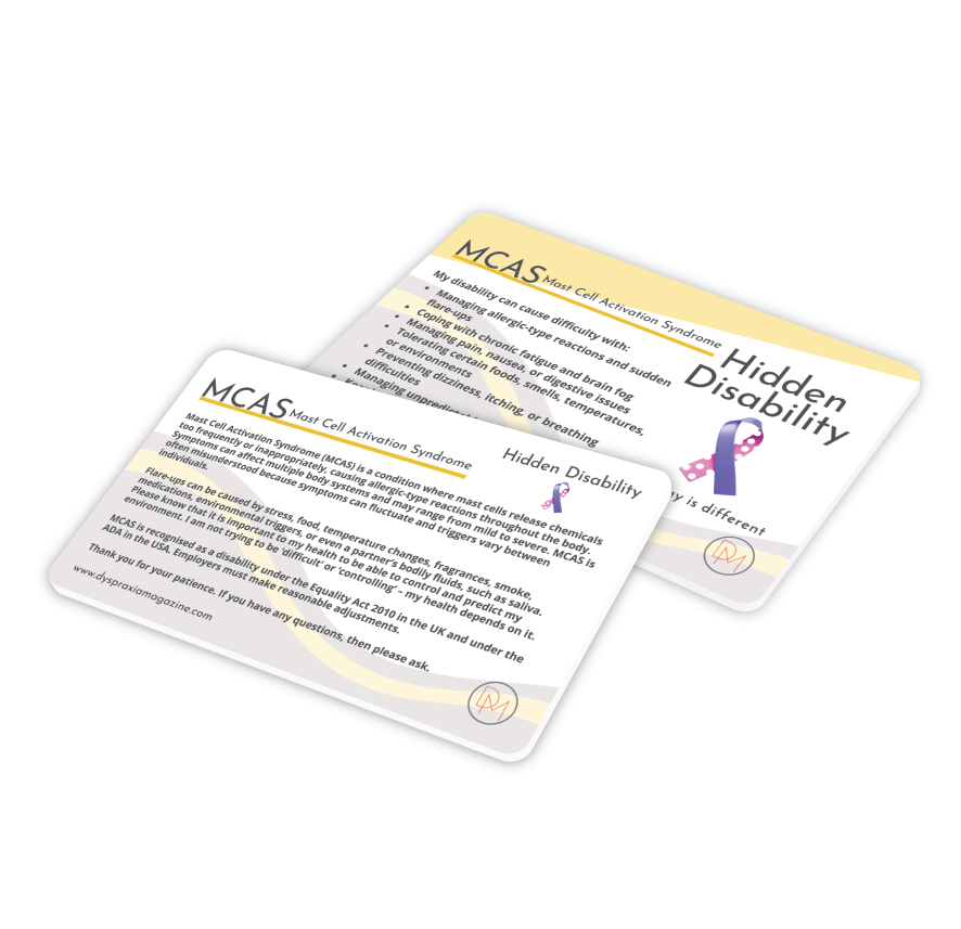 Mast Cell Activation Syndrome (MCAS) Awareness Card