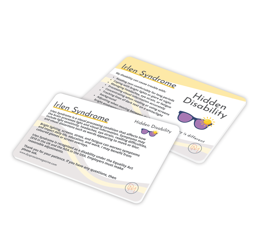 Irlen Syndrome Awareness Card