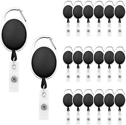 Retractable ID | Awareness Information Card Holder [1 Piece, BLACK]