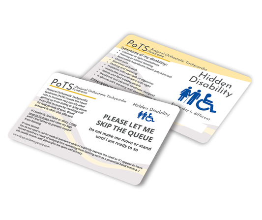 PoTS (Postural Orthostatic Taciardia Syndrom) Awareness Card