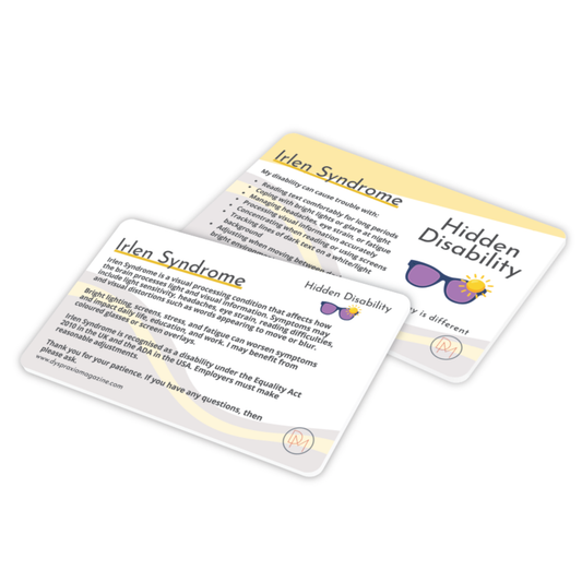 Irlen Syndrome Awareness Card
