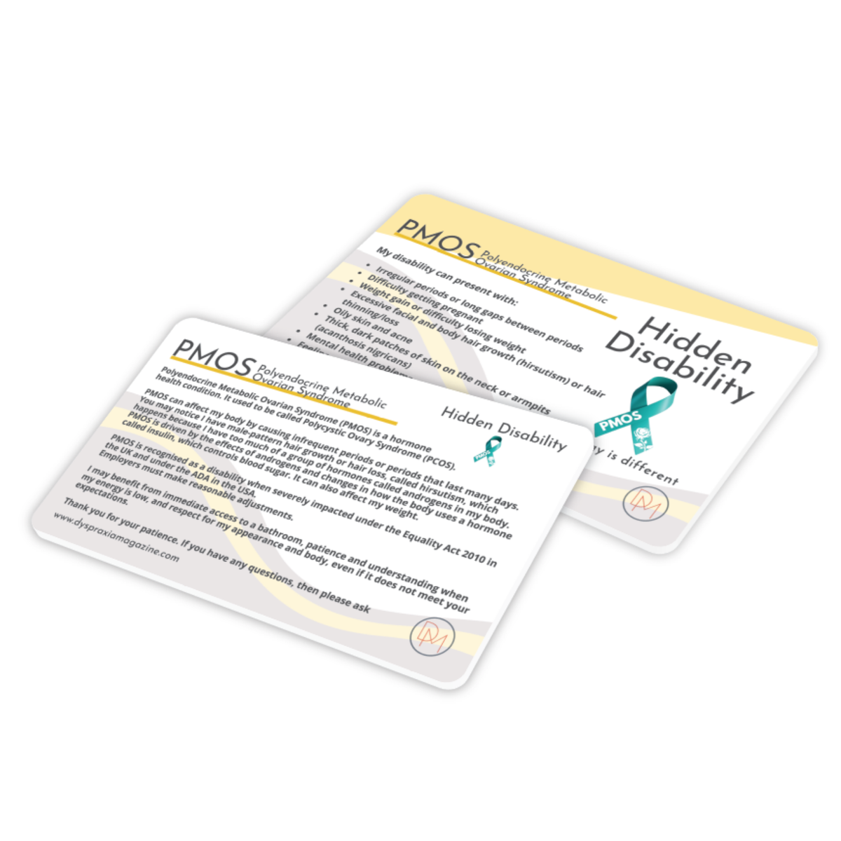 Polyendocrine Metabolic Ovarian Syndrome (PMOS) Awareness Card