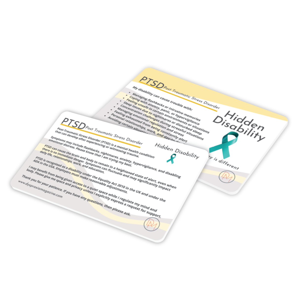 Post-Traumatic Stress Disorder (PTSD) Awareness Card